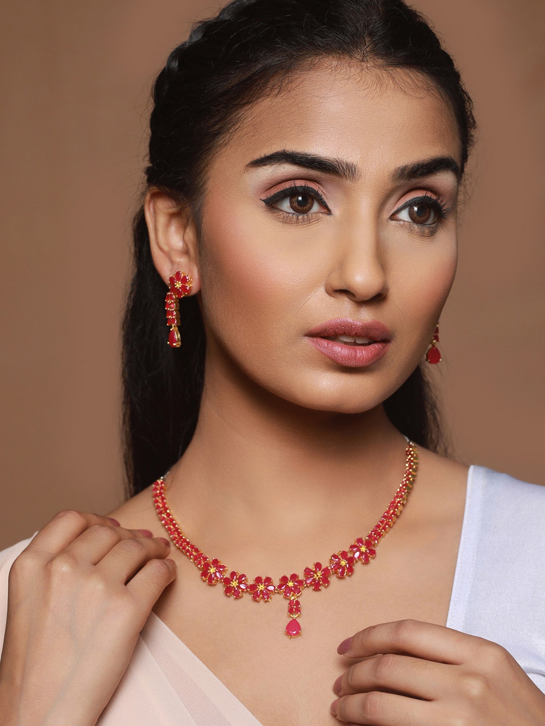 

Priyaasi Floral Gold-Plated Jewellery Set, Magenta