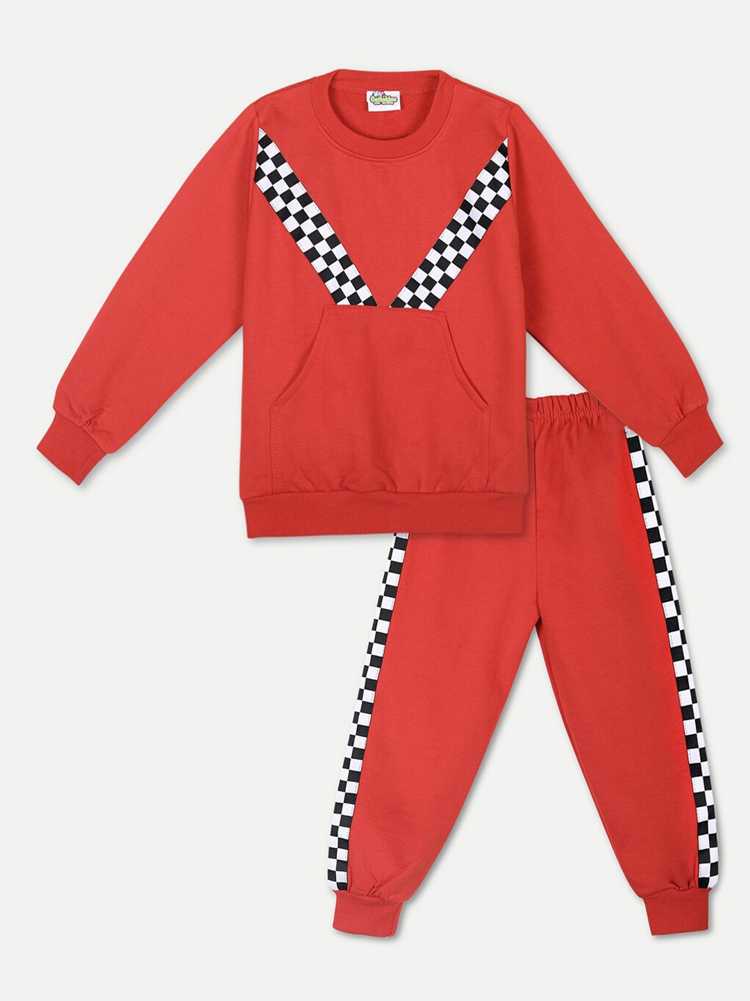 

Cutiekins Boys Red & White Checked Sweatshirt with Joggers