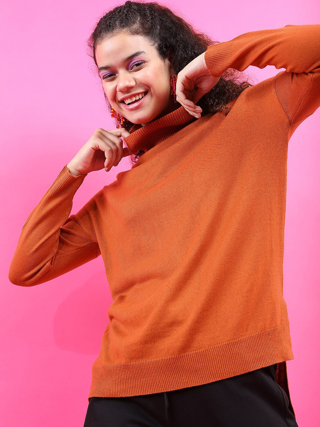 

Tokyo Talkies Women Brown Solid Pullover