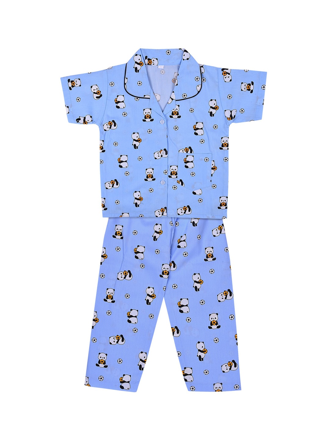 

Wish Karo Kids Blue & White Printed Night Suit