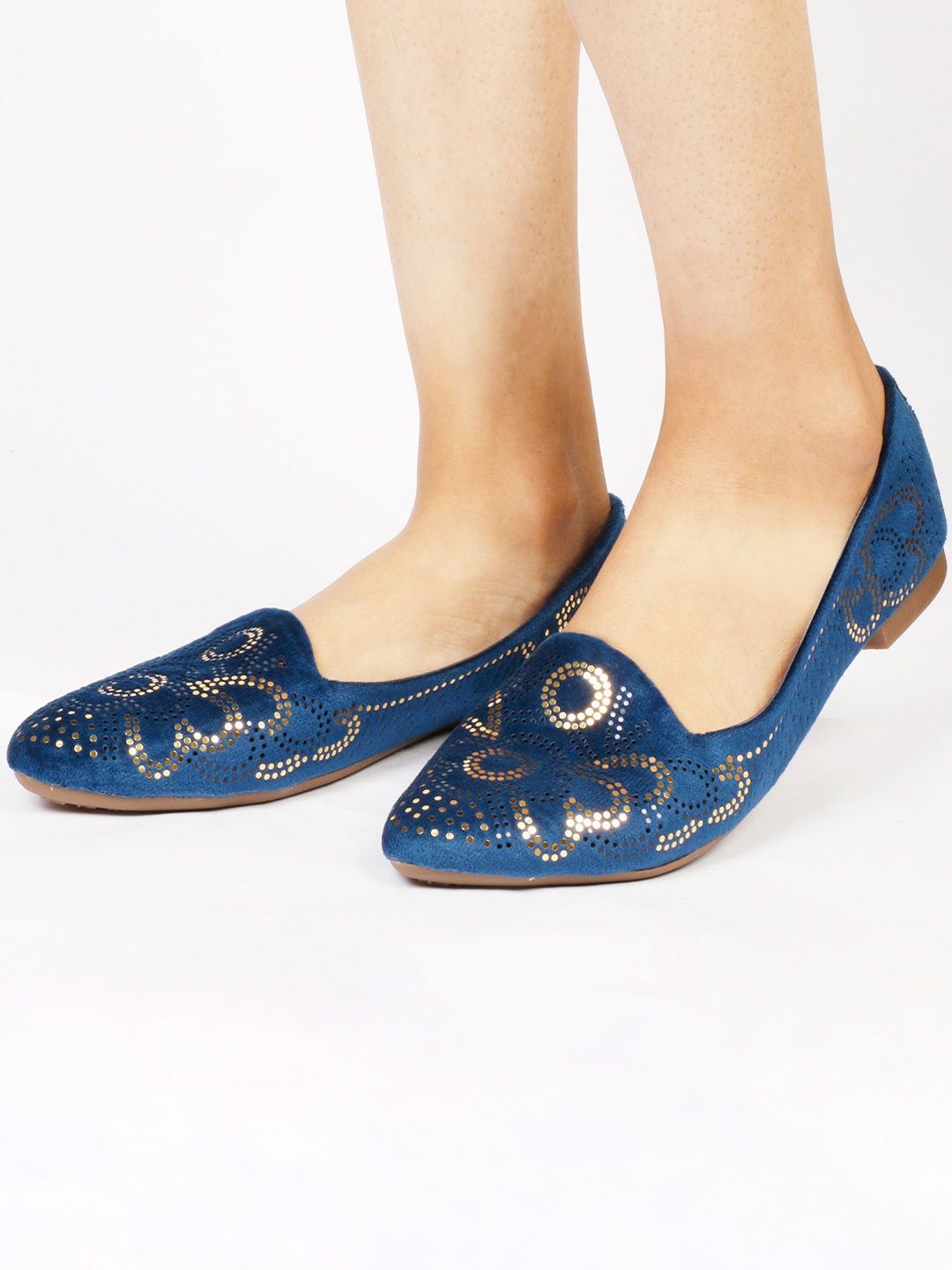 

XE Looks Women Navy Blue Embellished Ballerinas Flats