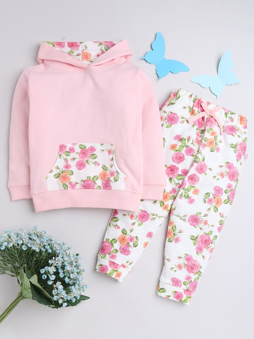 

BUMZEE Girls Pink & Green Top with Pyjamas