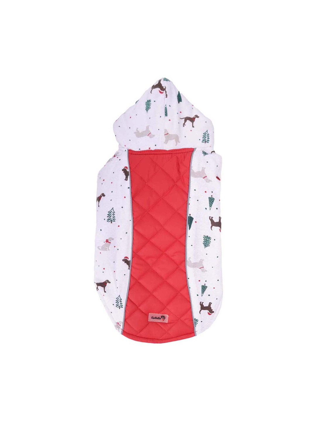 

Lulala White Printed Winter Hooded Reversible Dog Jacket