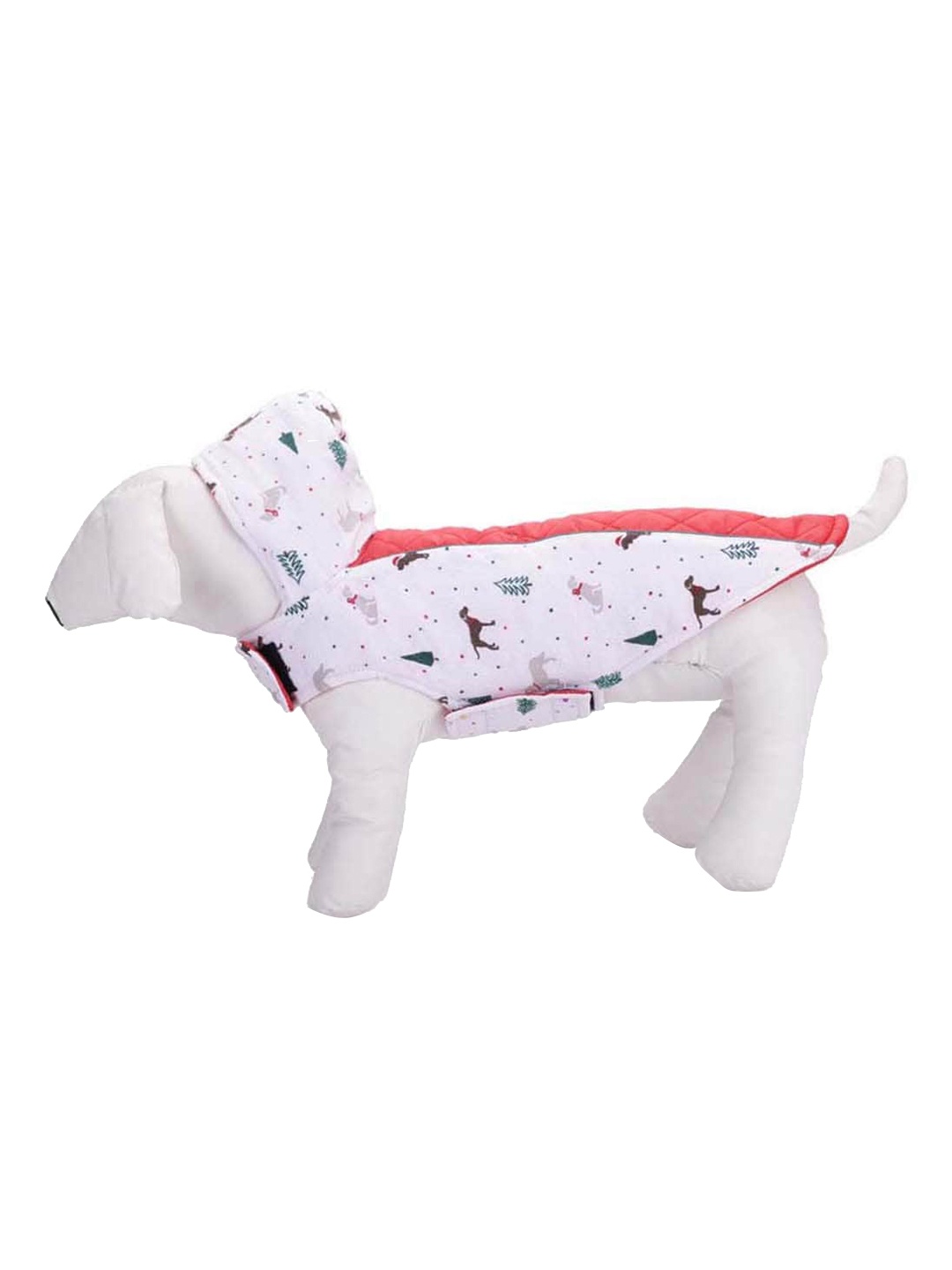 

Lulala White Printed Cotton Dog Jacket