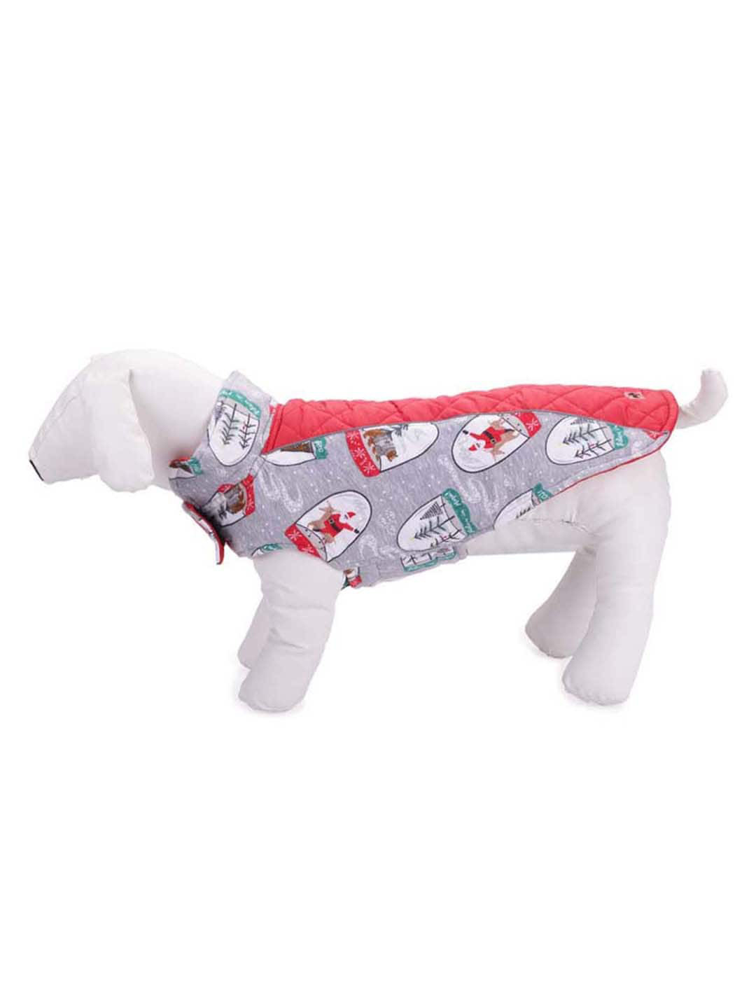 

Lulala Grey & Red Printed Cotton Dog Jacket
