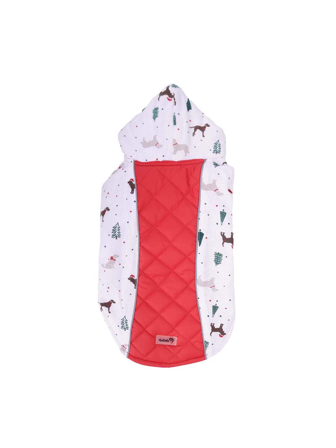 

Lulala White Printed Winter Hooded Dog Jacket