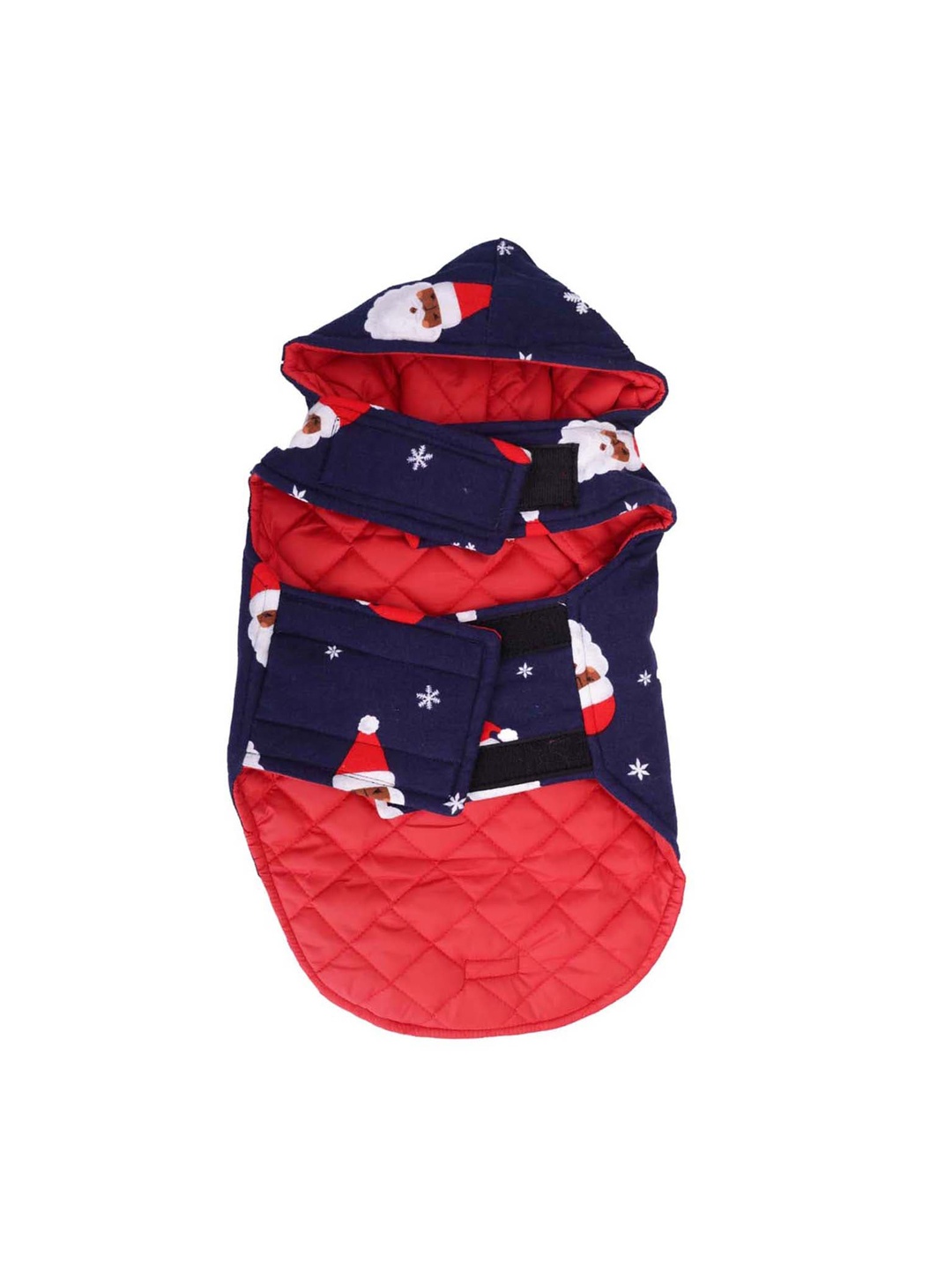 

Lulala Blue & Red Printed Hooded Dog Jacket