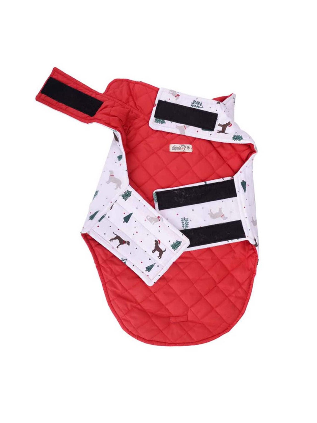 

Lulala Kids White & Red Printed Cotton Dog Jacket