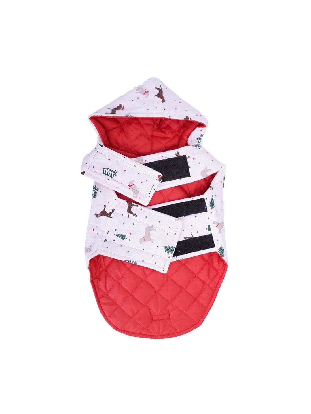 

Lulala Pink & White Printed Cotton Winter Reversible Dog Jacket