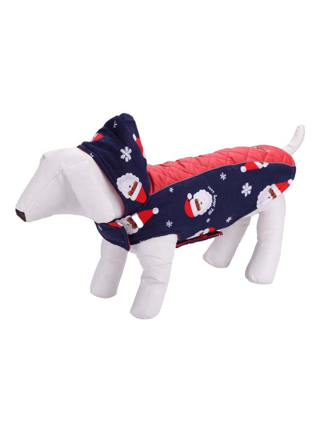 

Lulala Blue & Red Printed Cotton Hooded Dog Jacket