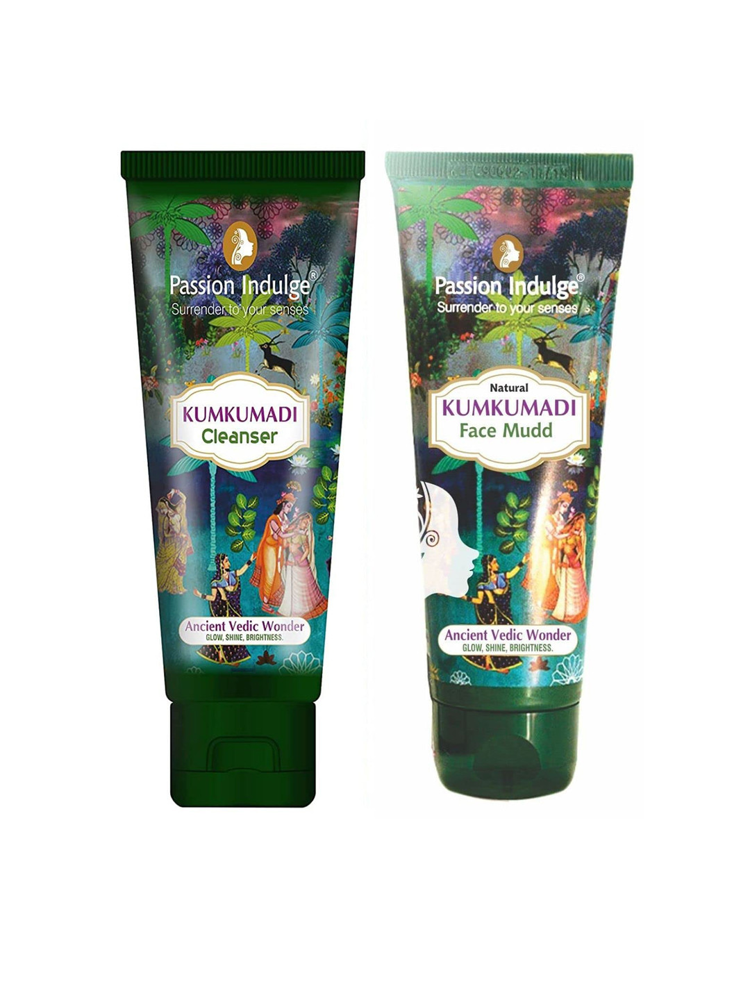 

Passion Indulge Kumkumadi Natural Cleanser 100ml & Kumkumadi Face Mudd 100g, Off white
