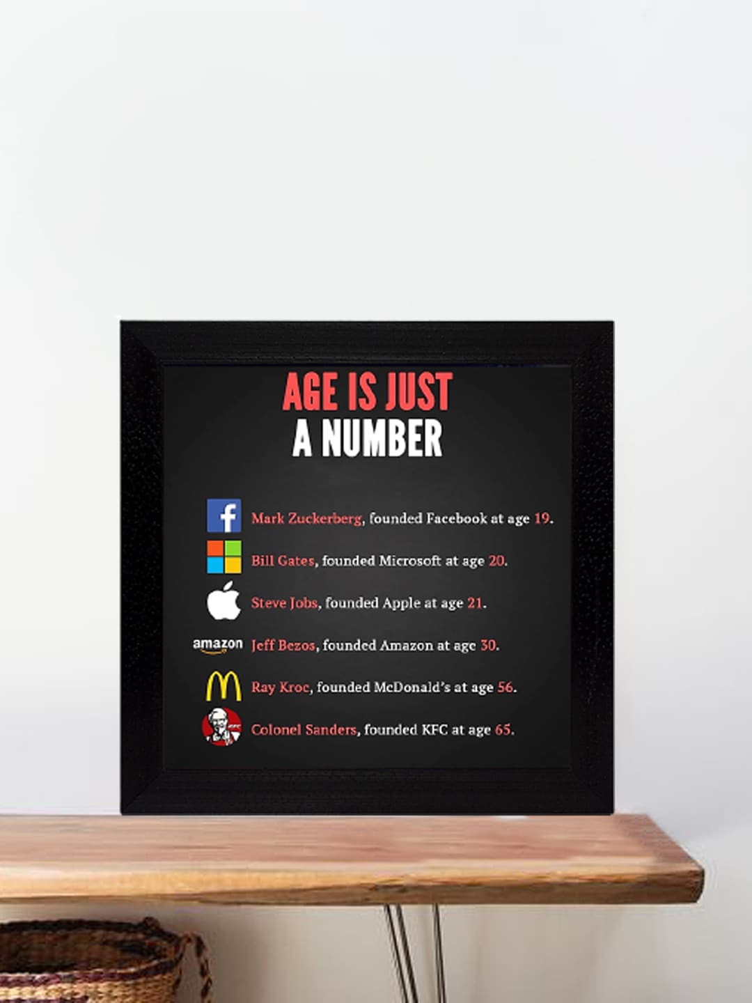 

Gallery99 Age Is Just A Number Motivational Quotes Wall Art, Black
