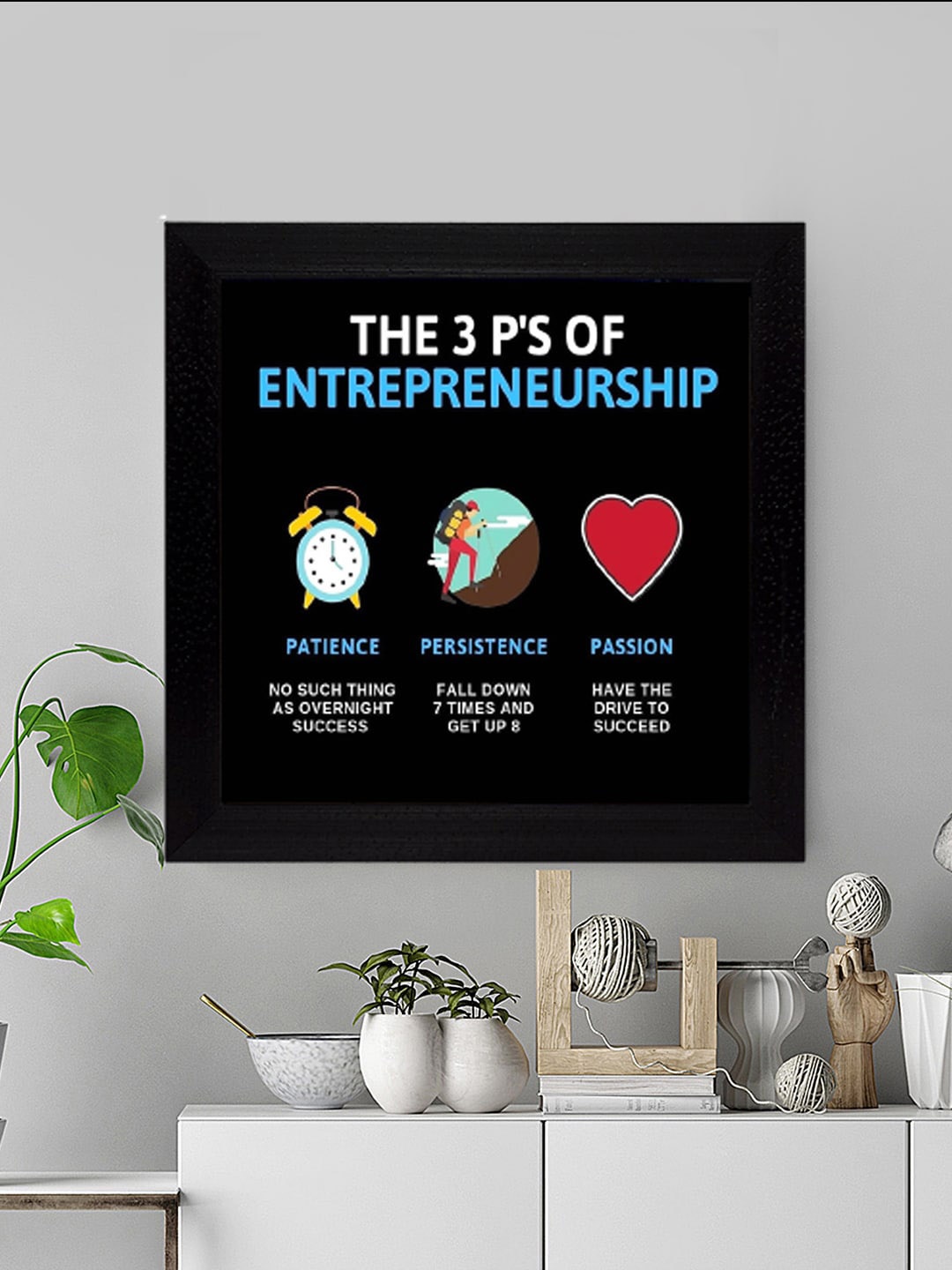 

Gallery99 The 3 Ps Of Entrepreneurship Motivational Quotes Wall Art, Black