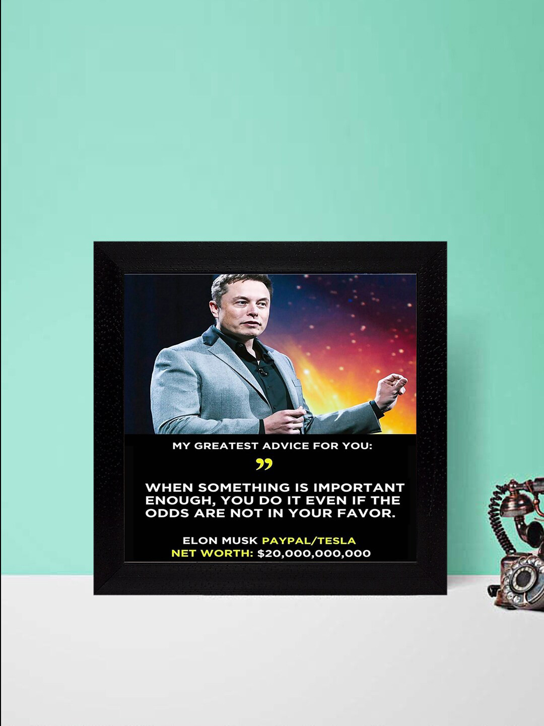 

Gallery99 Important Enough By Elon Musk Wall Art, Black