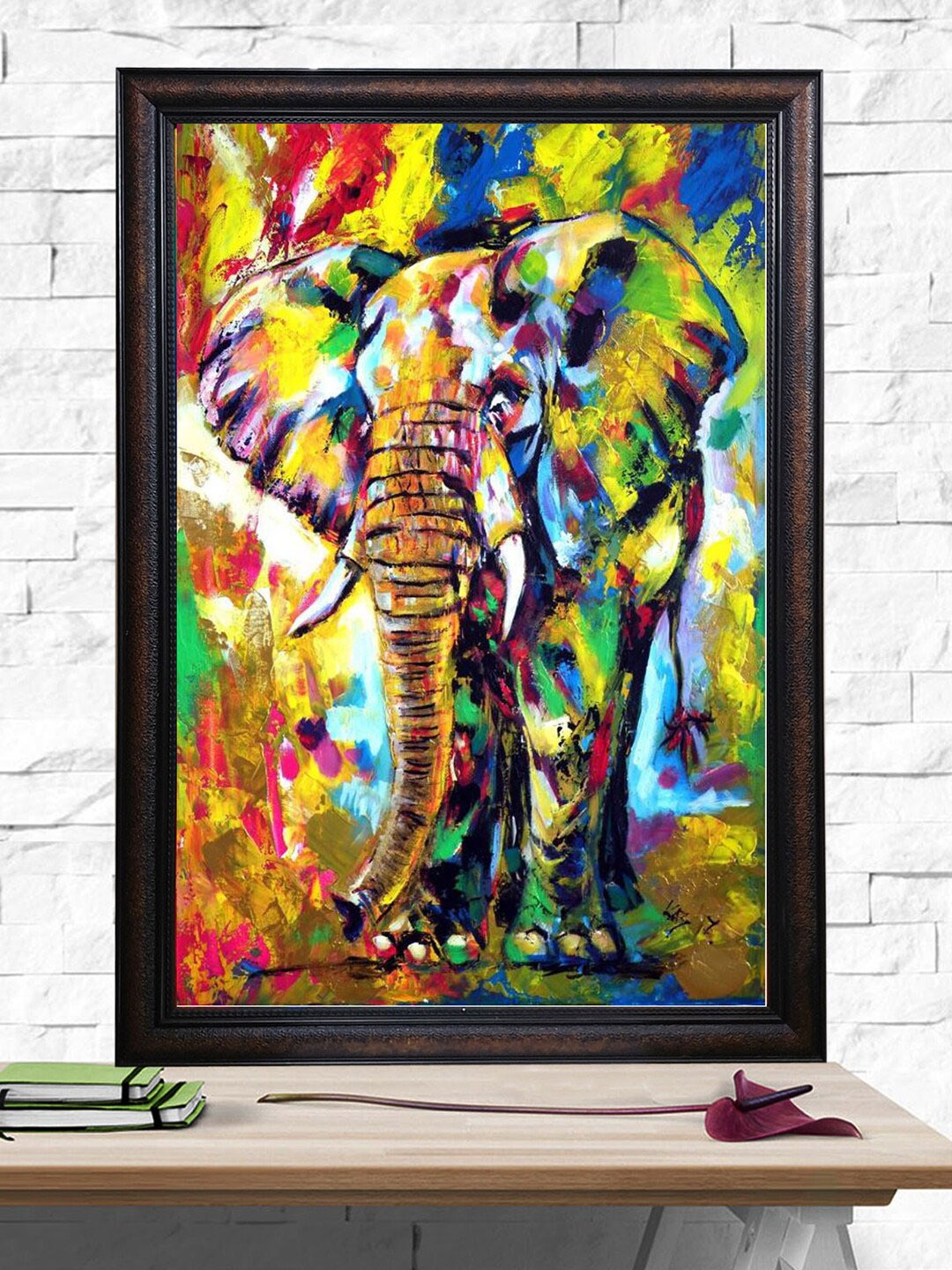 

Gallery99 The Elephant Textured Paper Wall Art, Yellow