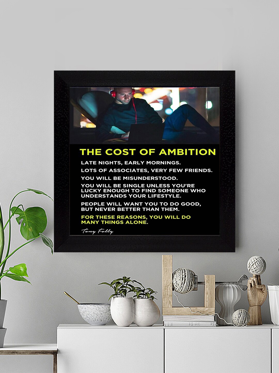 

Gallery99 The Cost Of Ambition Textured Paper Wall Art, Black