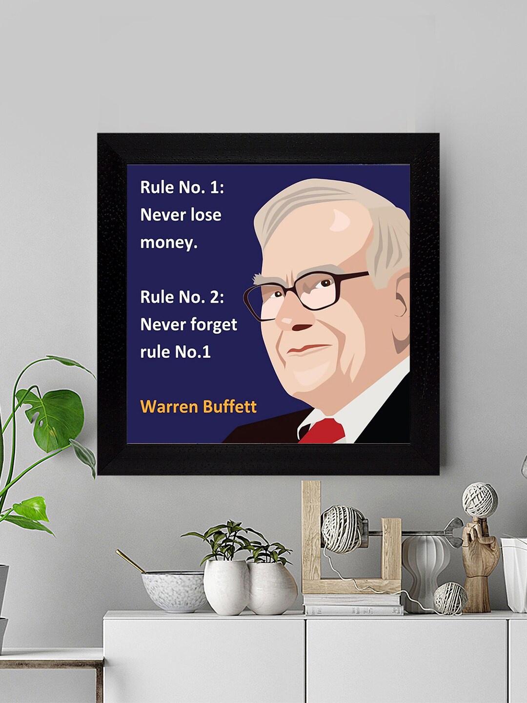 

Gallery99 Never Lose Money By Warren Buffett Wall Art, Blue