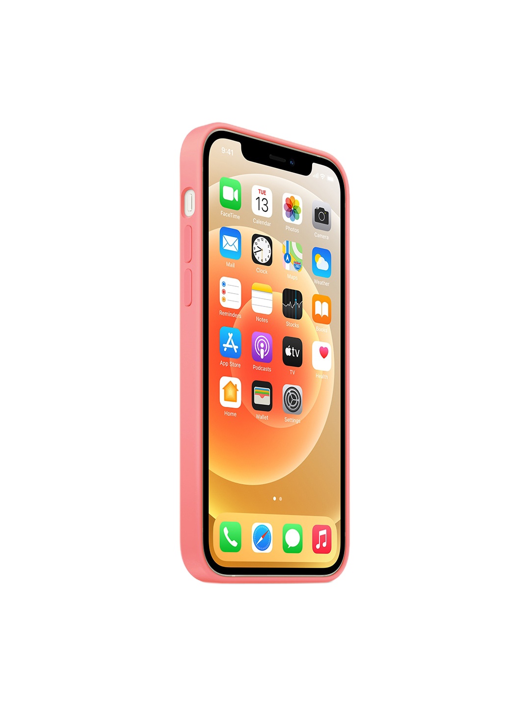 

TREEMODA Peach-Colored Solid Silicone Apple iPhone 14 Pro Max Back Case