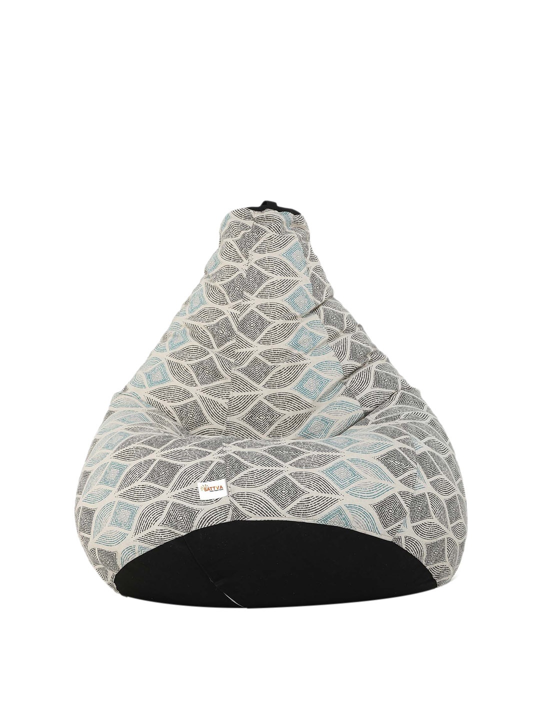 

Sattva Grey Printed Cotton Bean Bag Cover