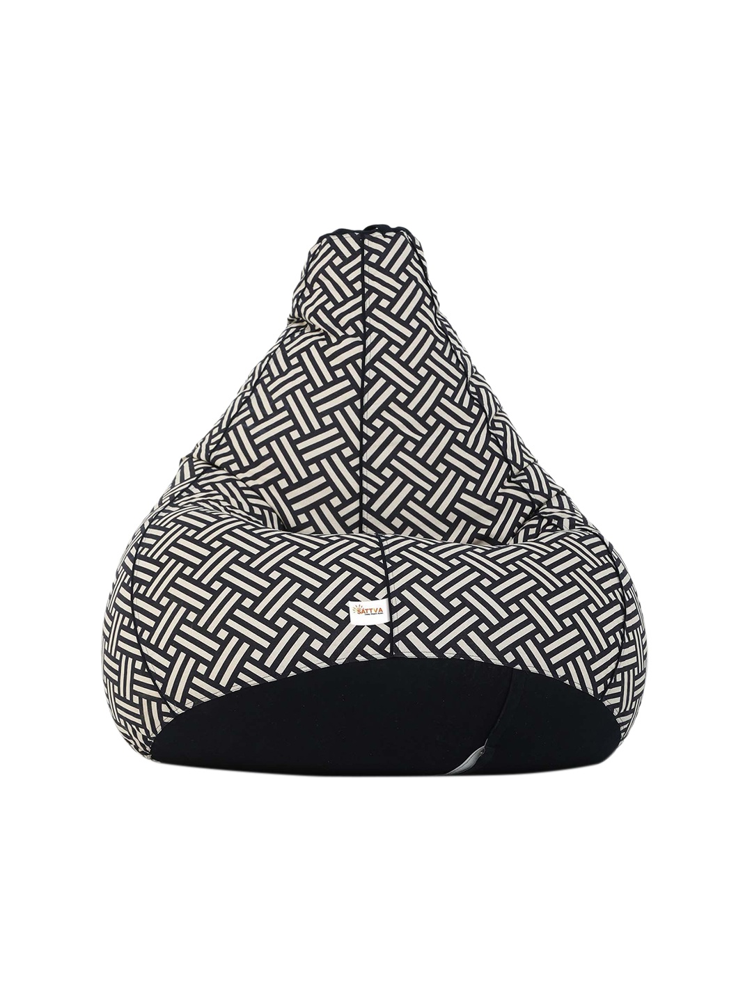 

Sattva Unisex Black & White Printed Bean Bag Cover