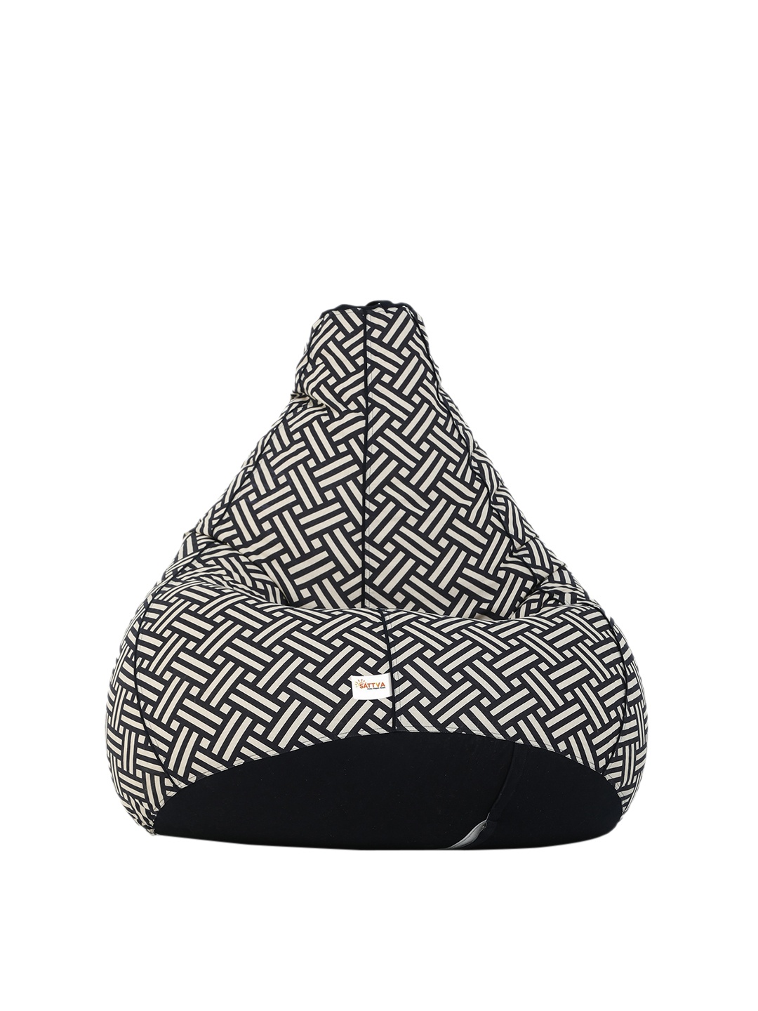 

Sattva Black & White Printed Bean Bag Cover
