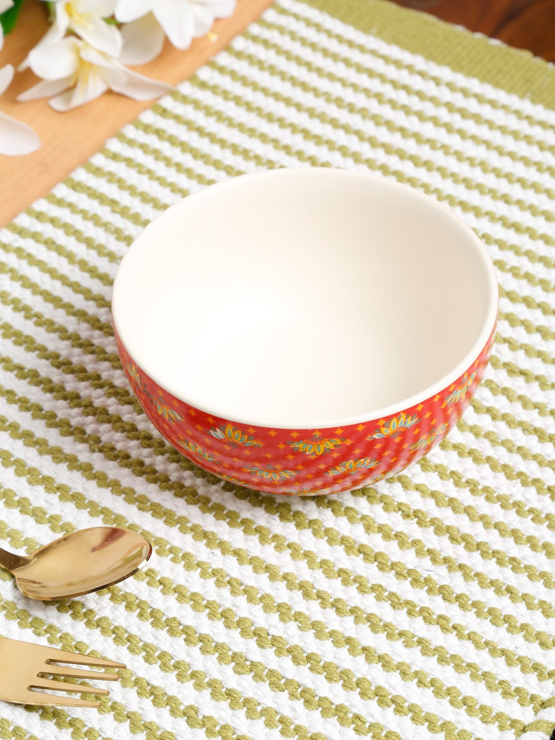 

EK BY EKTA KAPOOR Kamal Fuchsia Printed Ceramic Bowl 500 ml