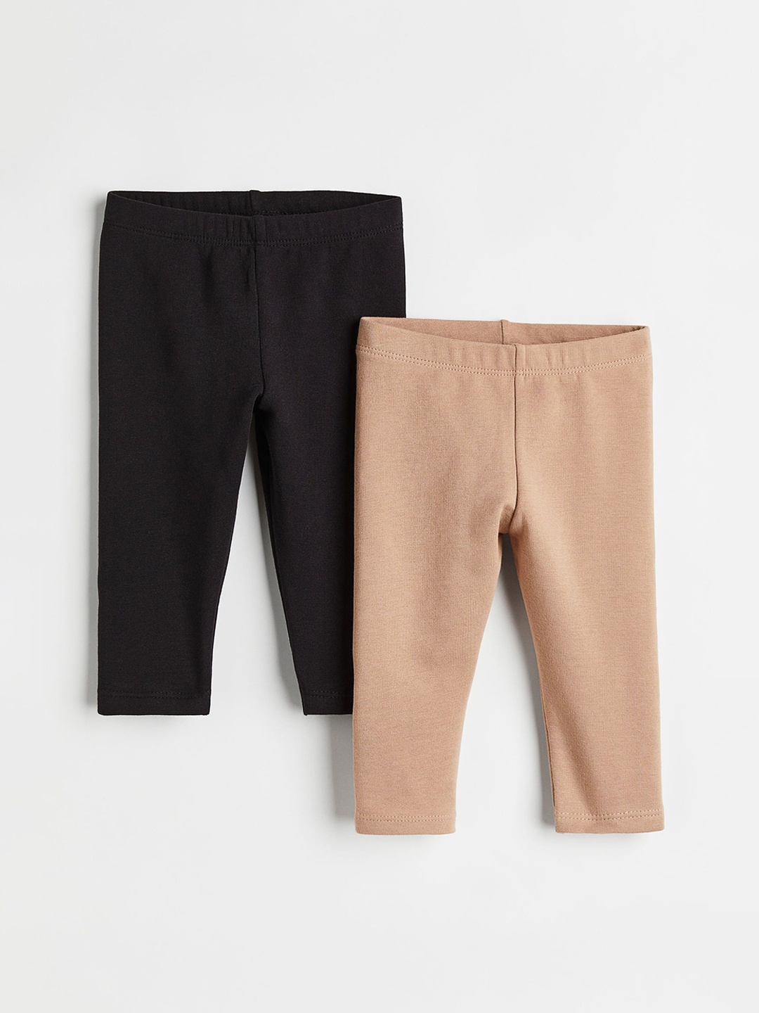 

H&M Boys Pack Of 2 Solid Leggings, Black