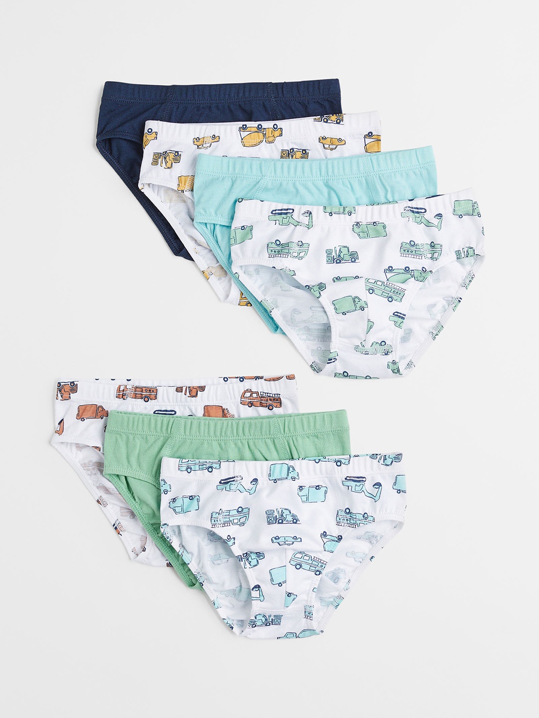 

H&M Printed 7-Pack Cotton Boys Briefs, Blue