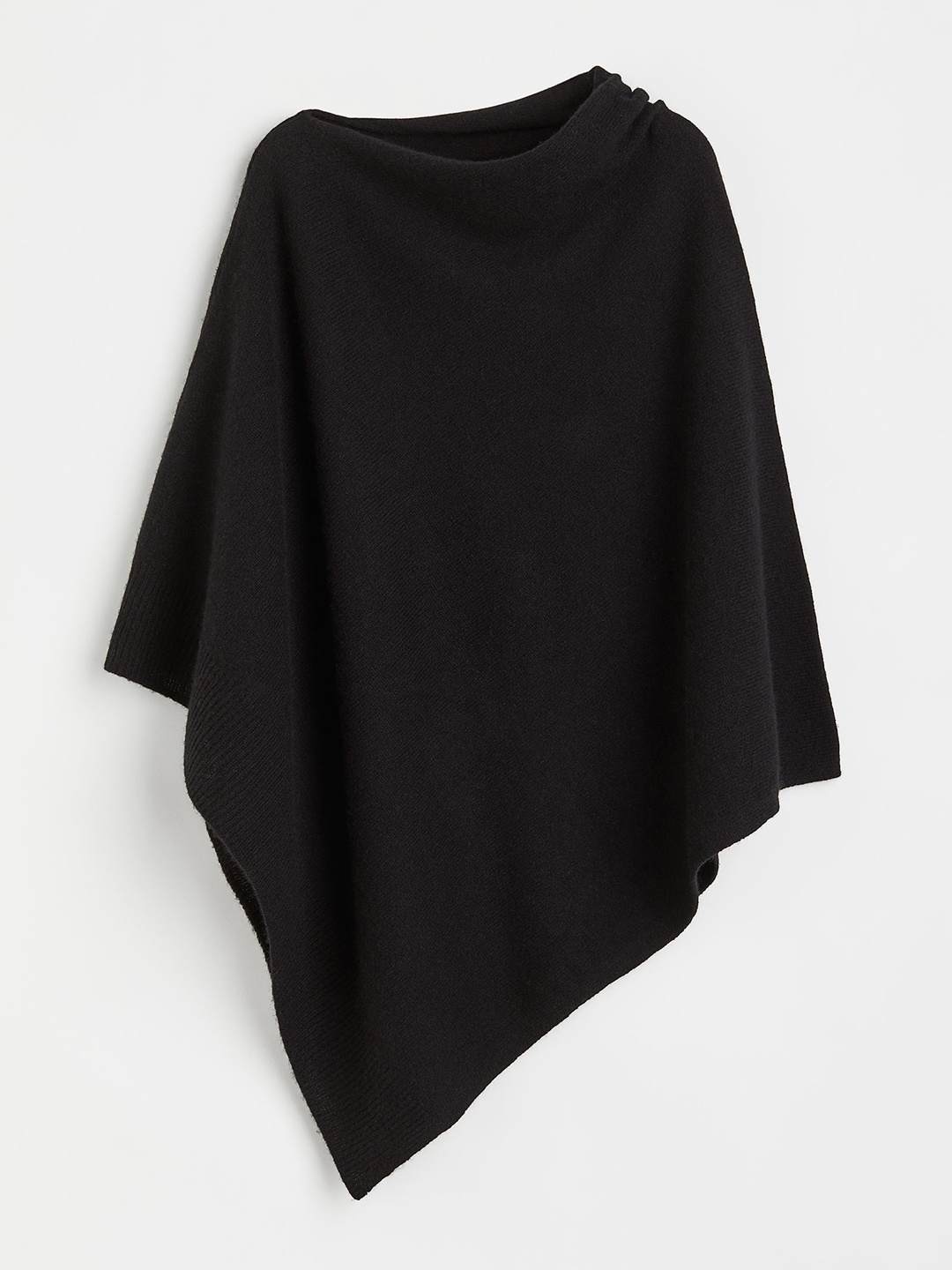 

H&M Women Fine-knit cashmere-blend poncho, Black