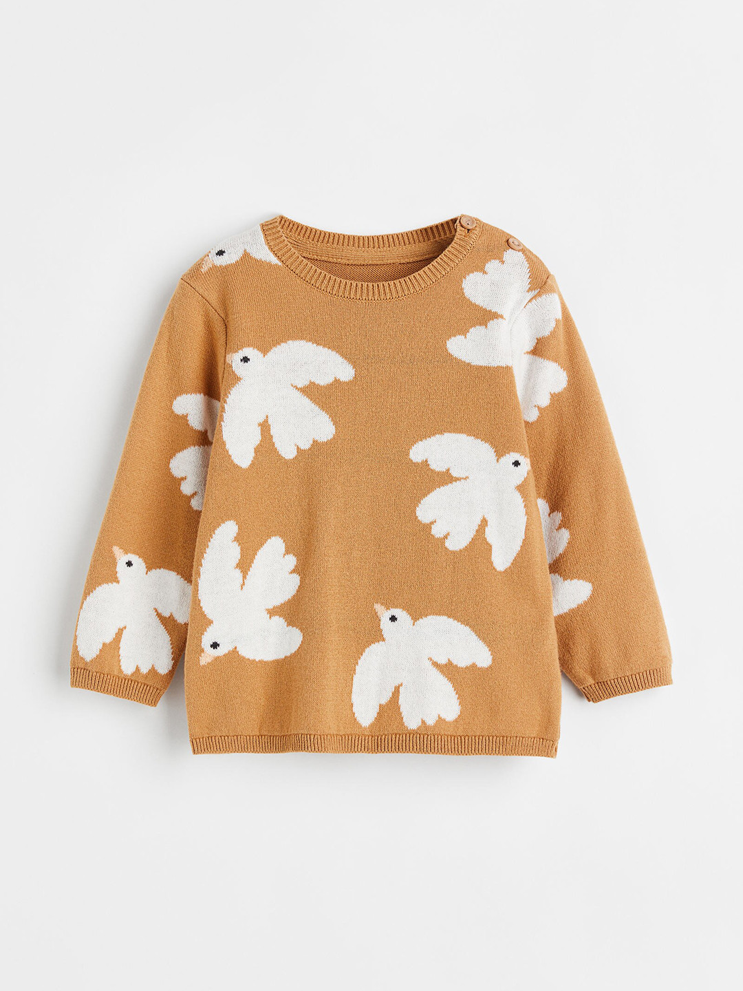 

H&M Girls Fine-knit cotton jumper, Yellow