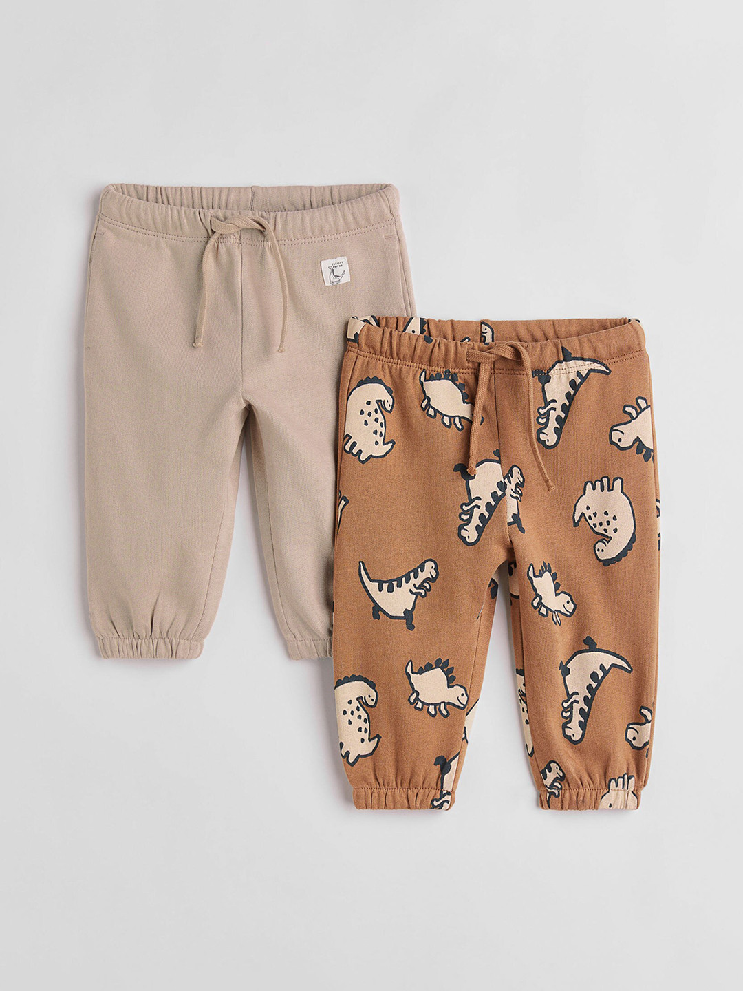 

H&M Boys 2-Pack Cotton Joggers, Beige