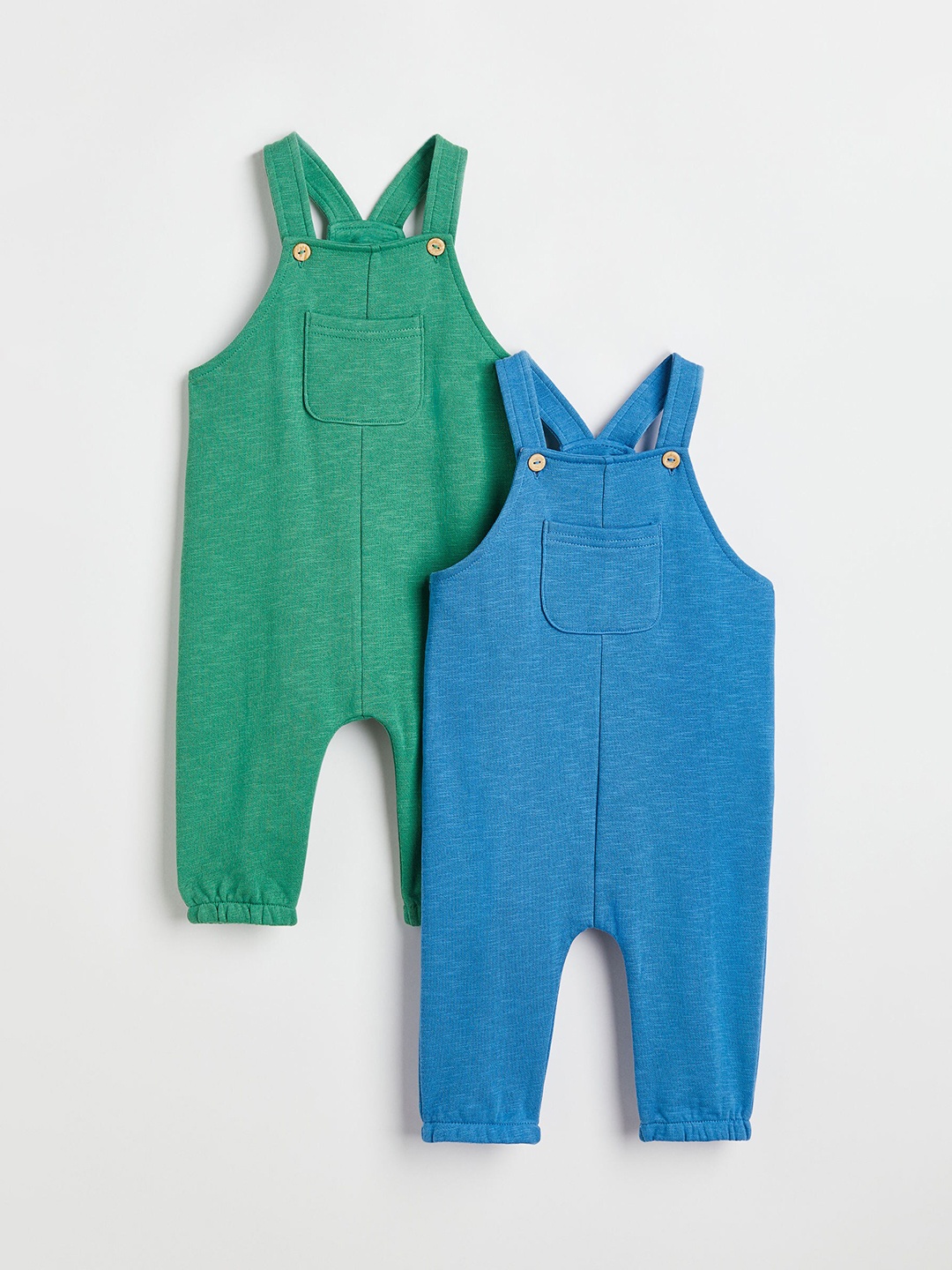 

H&M Boys Pack Of 2 Solid Dungarees, Blue