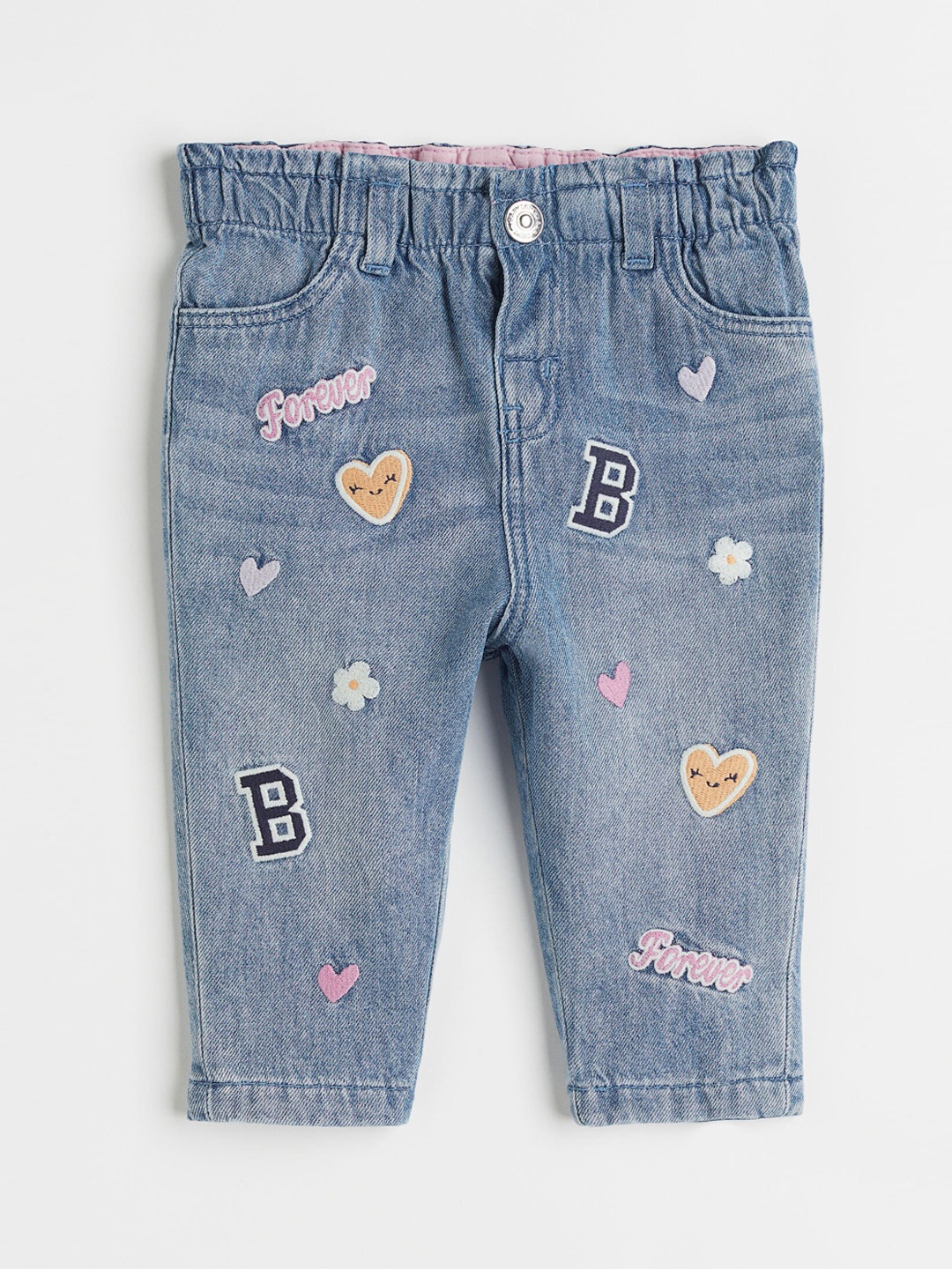 

H&M Girls Embroidered Jeans, Blue