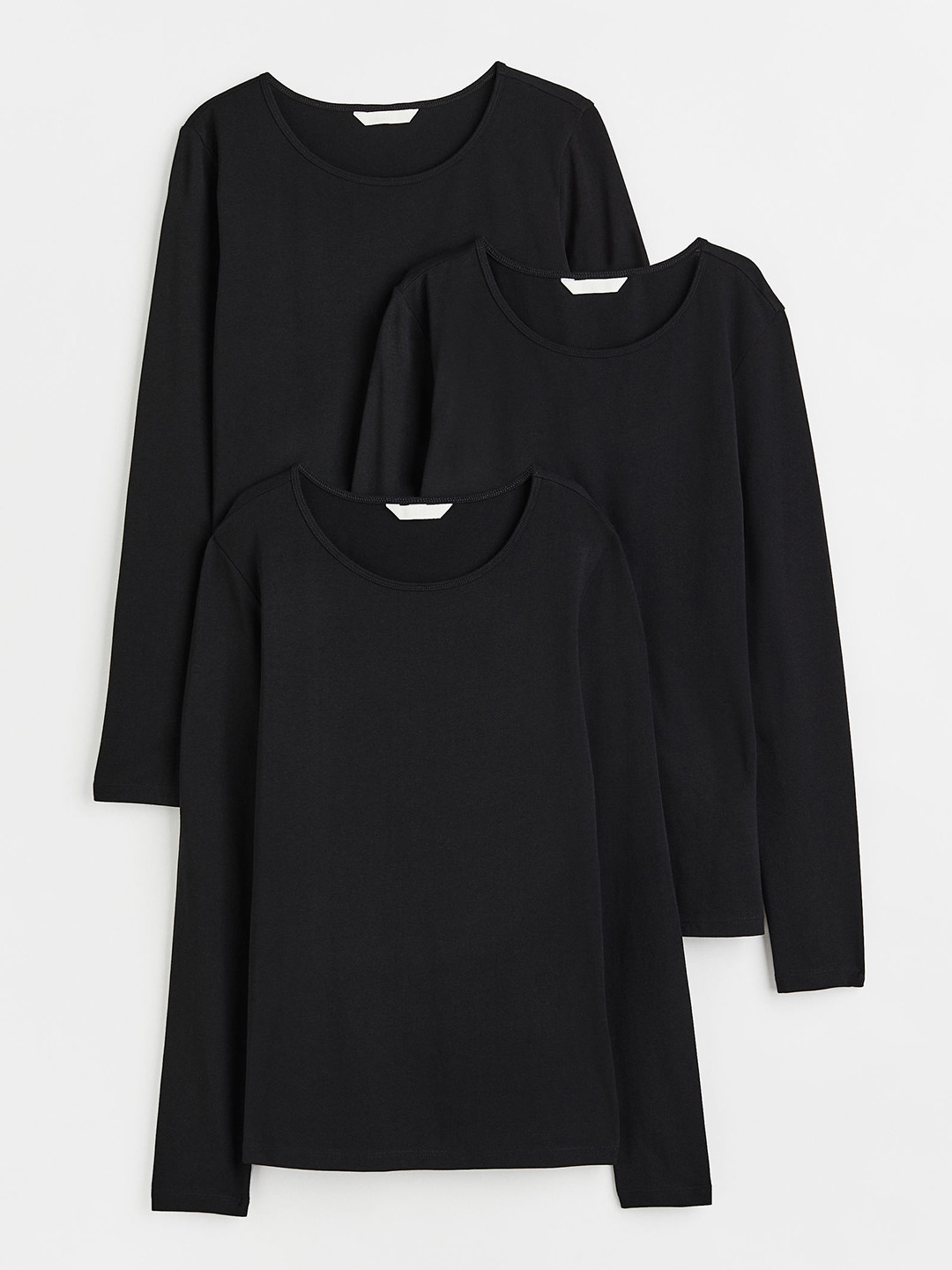 

H&M Women 3-Pack Jersey Tops, Black