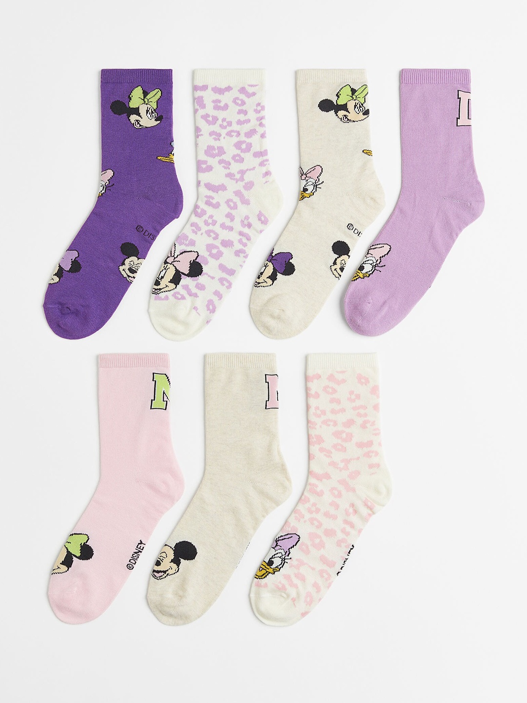 

H&M Girls 7-Pack Motif-Detail Socks, White