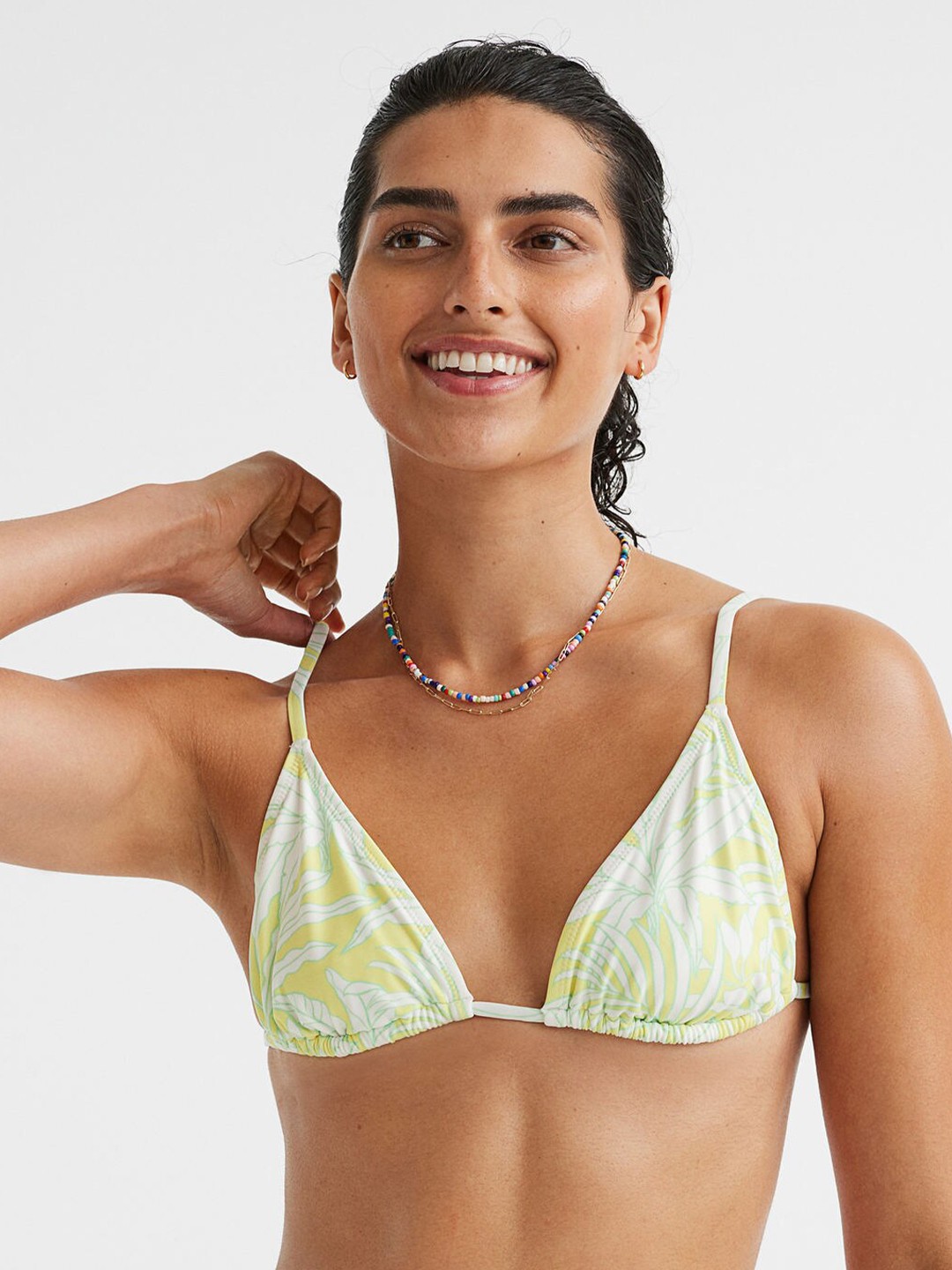 

H&M Non Padded Non-Wired Printed Tie-Ups Bra, White
