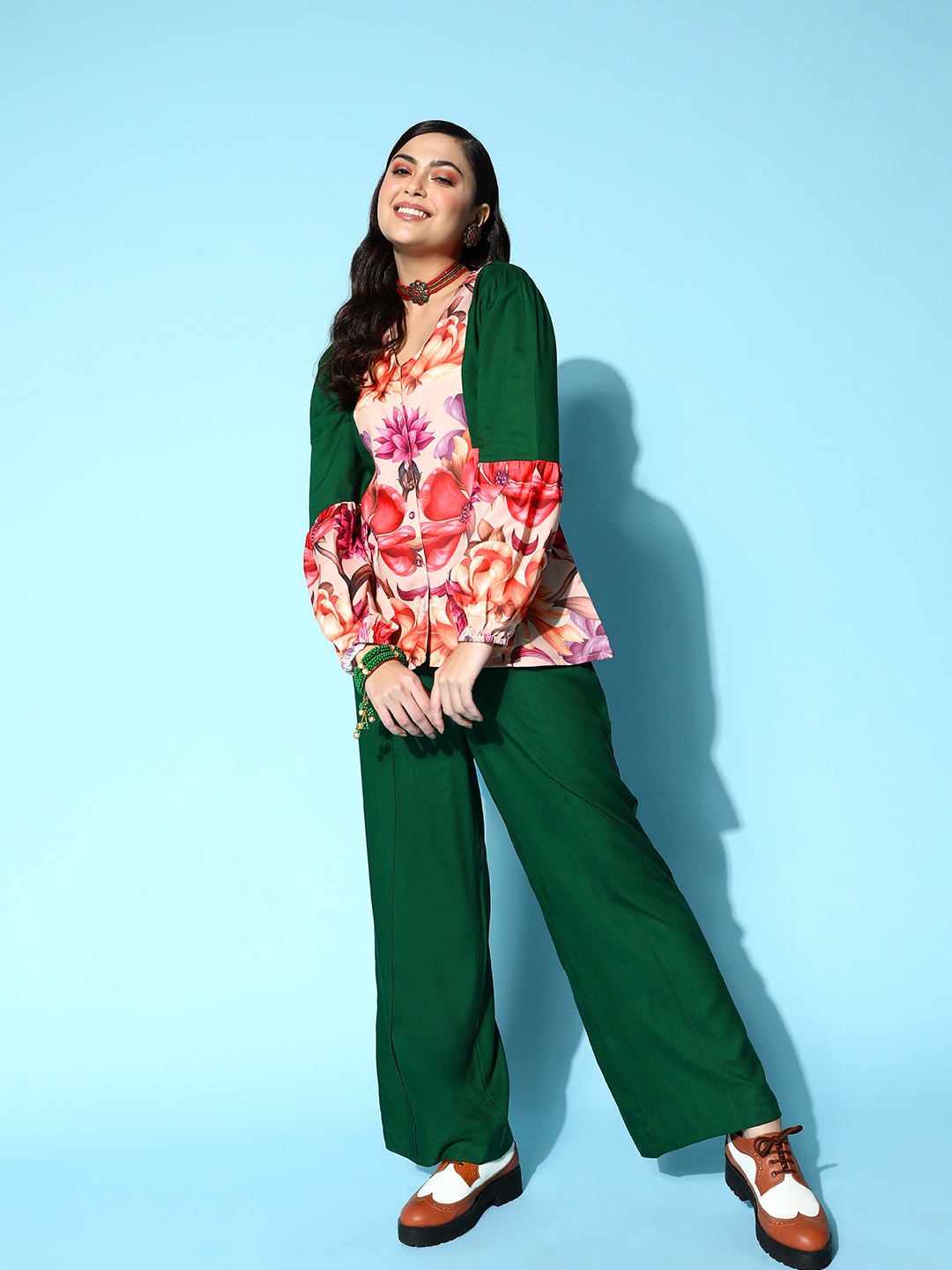 

Sangria Women Blossom Pink Floral Winter Wonders Co-Ords