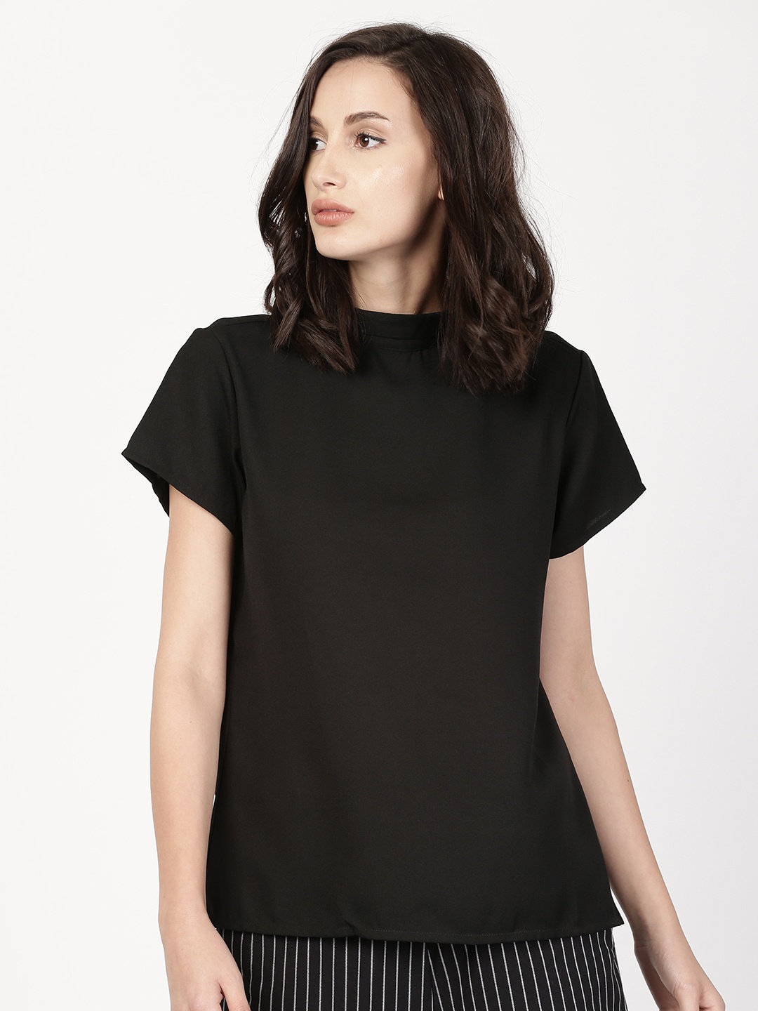 

ether Women Black Solid Top