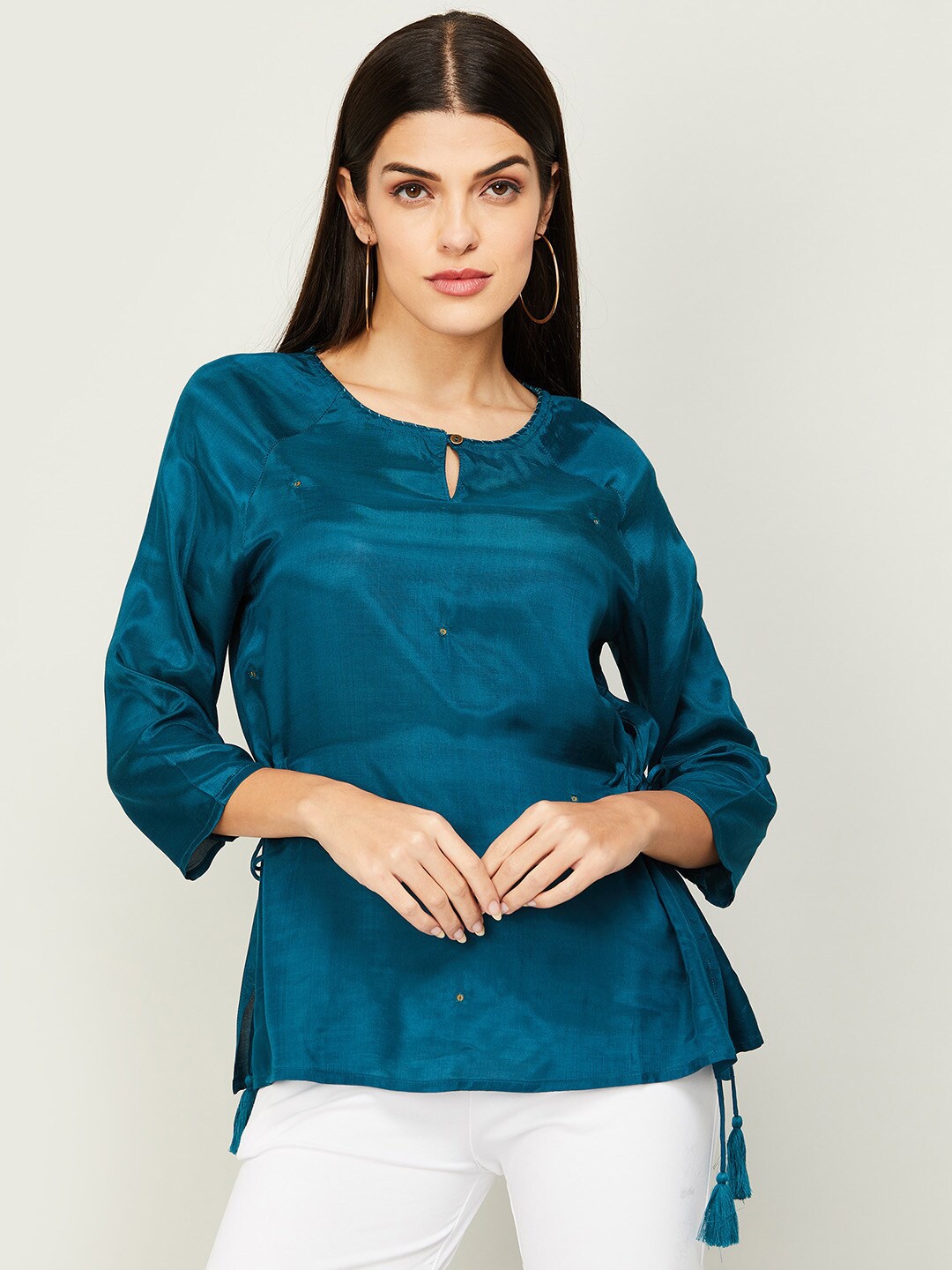 

Melange by Lifestyle Women Blue Viscose Rayon Tunic