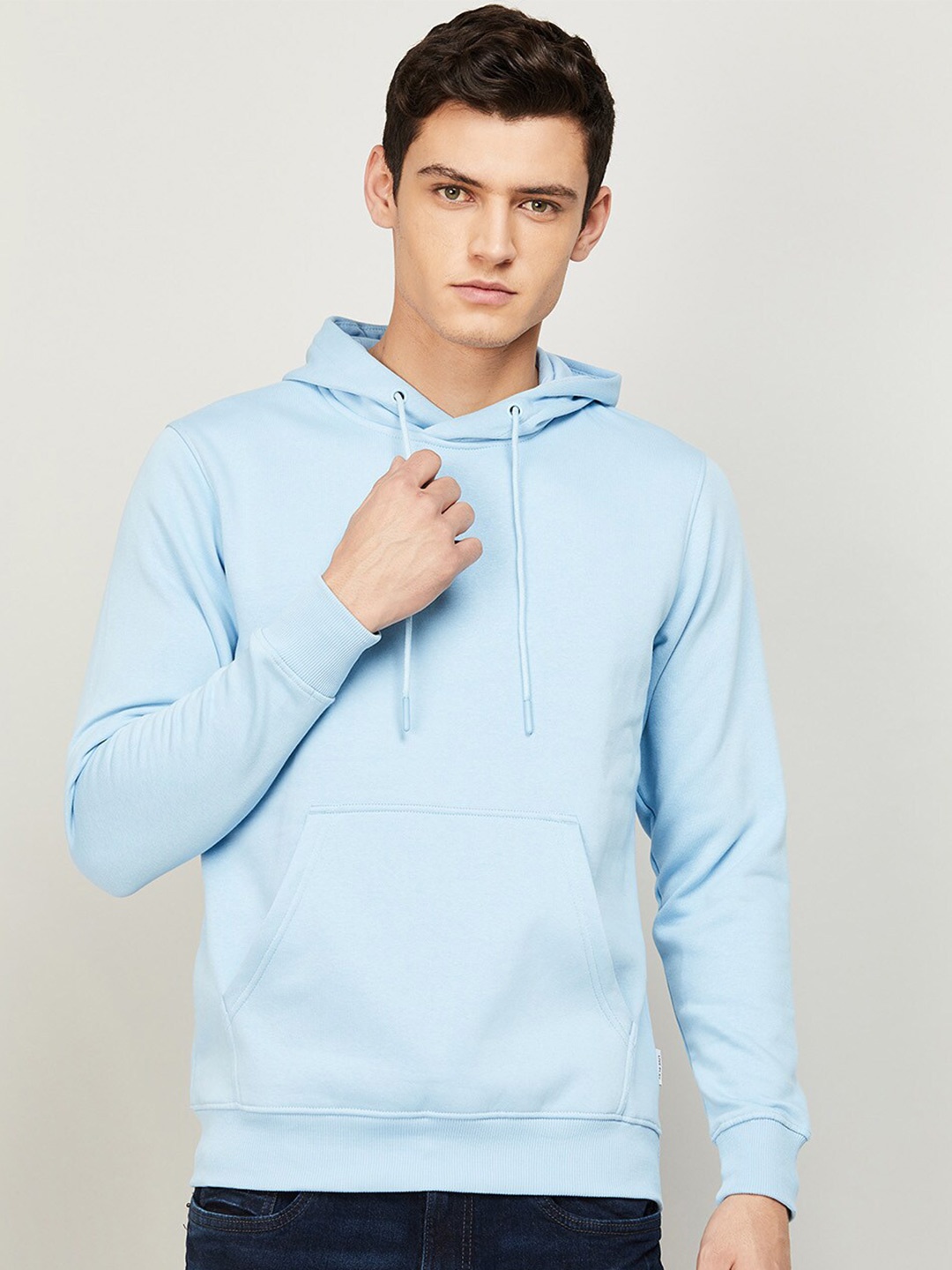 

Fame Forever by Lifestyle Men Blue Hooded Solid Cotton Sweatshirt