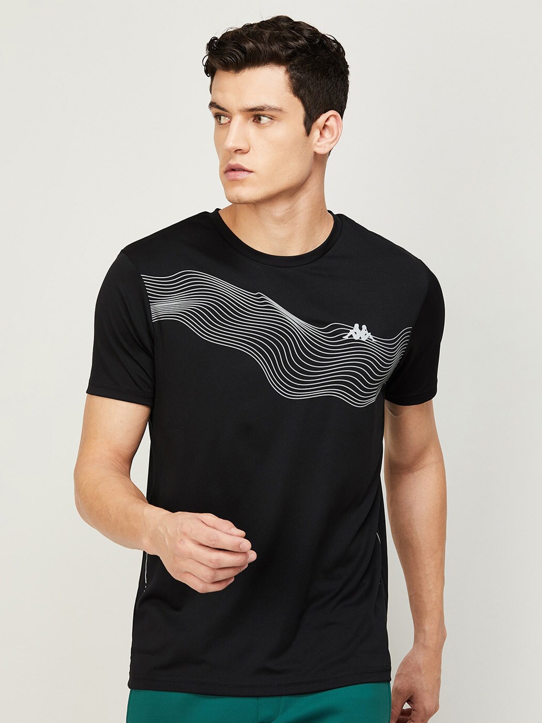 

Kappa Men Black Printed T-shirt