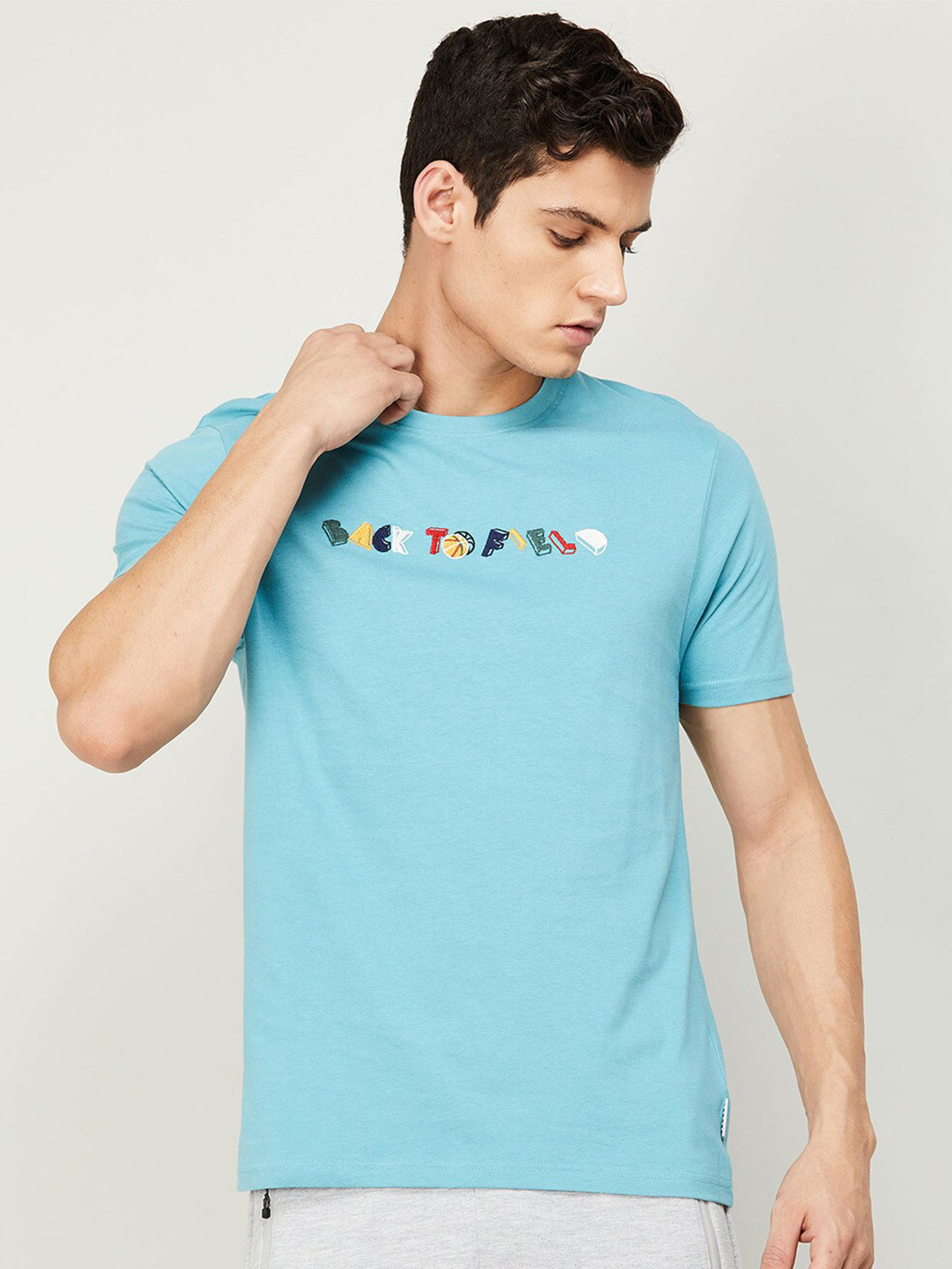 

Kappa Men Blue Typography Printed Cotton T-shirt