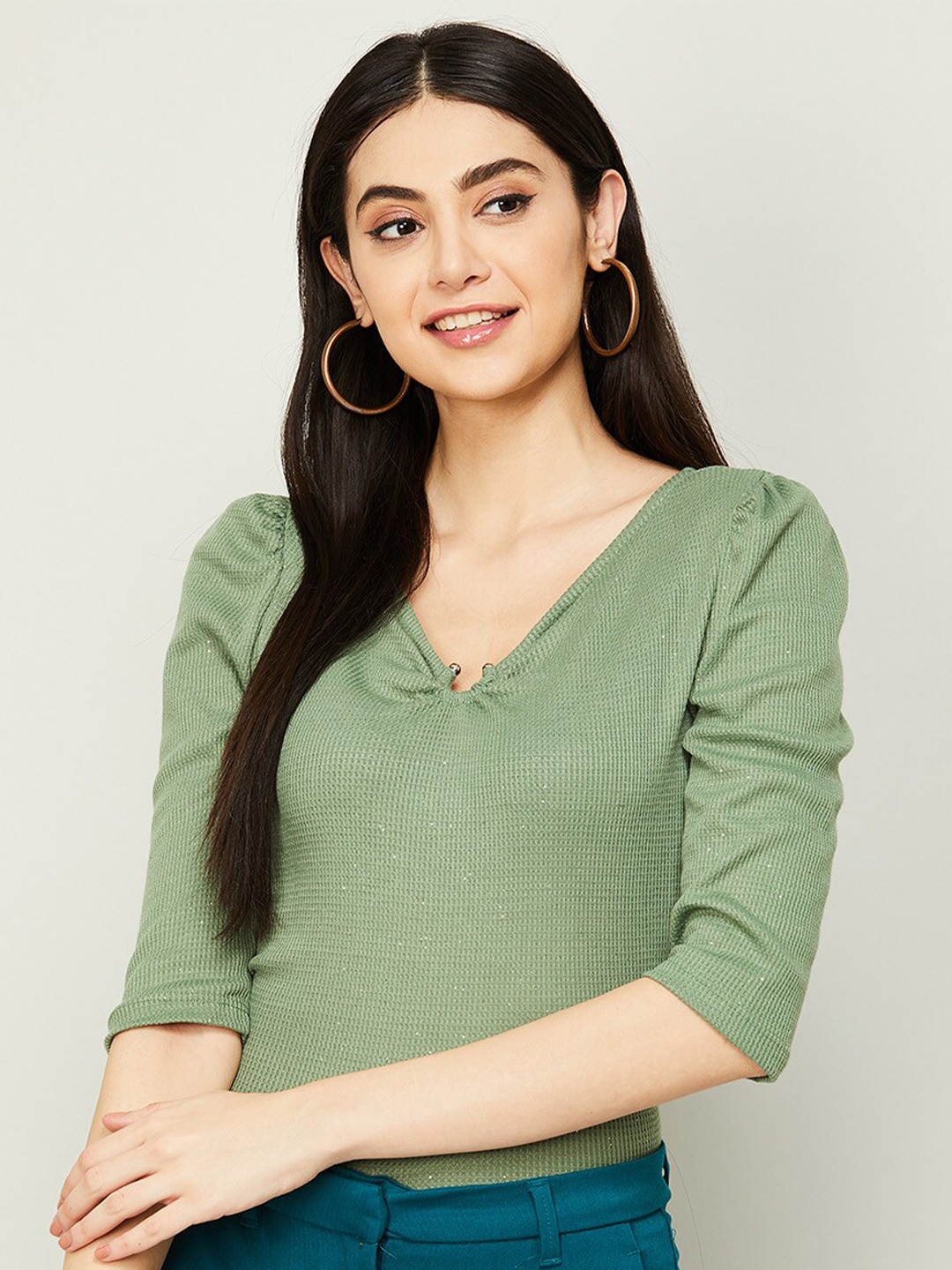

CODE by Lifestyle Woman Solid Top, Olive
