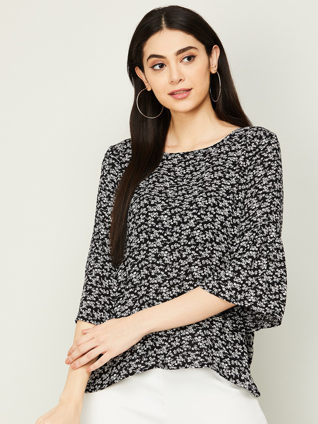 

Fame Forever by Lifestyle Black Floral Print Top