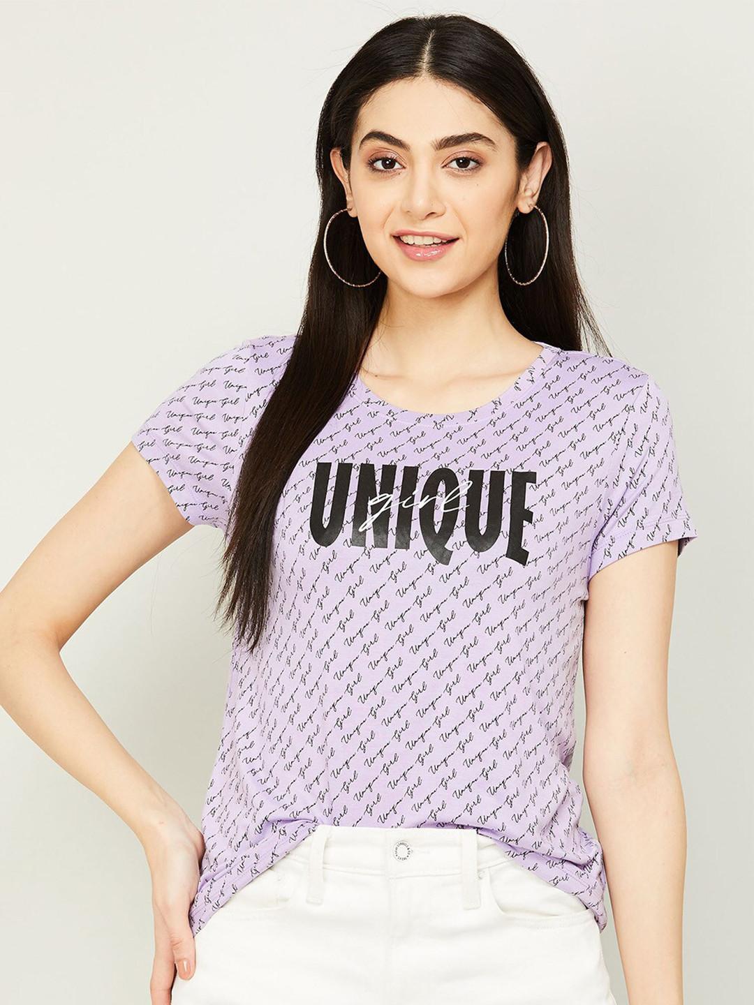 

Fame Forever by Lifestyle Purple Printed Top