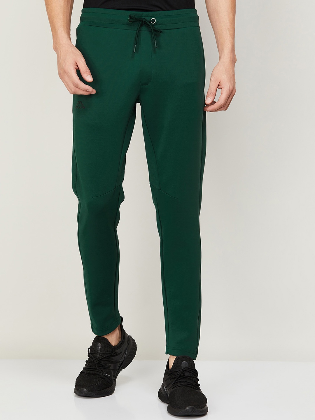 

Kappa Men Green Solid Cotton Track Pant