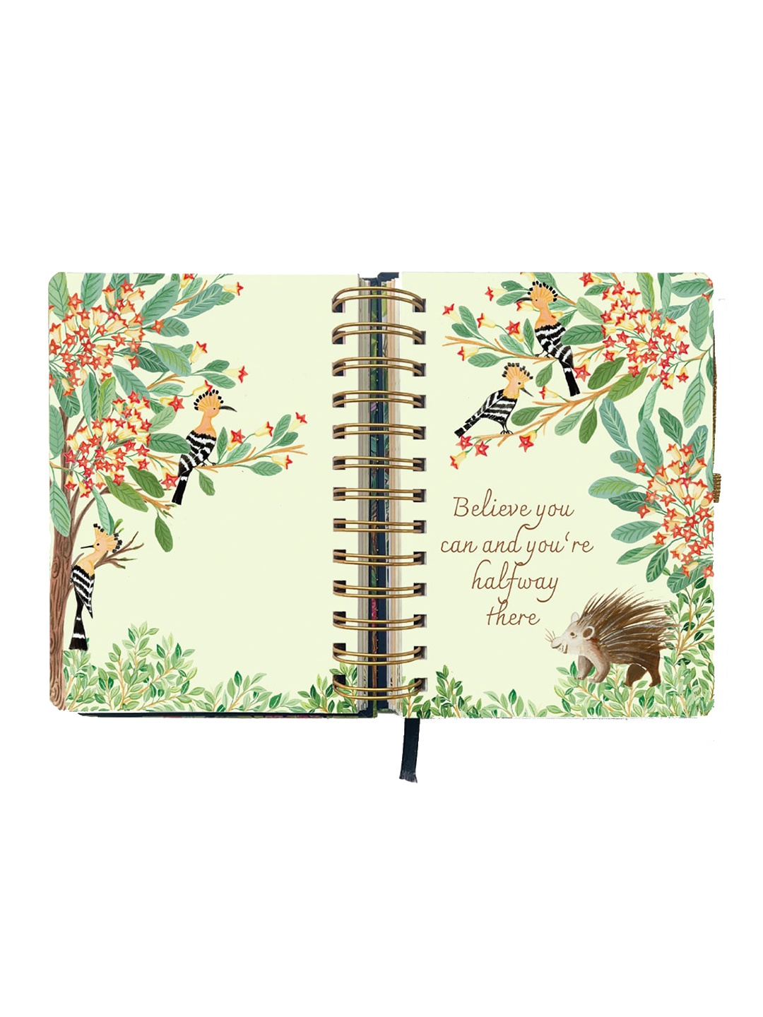 

happywagon Green & Pink Printed Deer Fields Wiro Planner