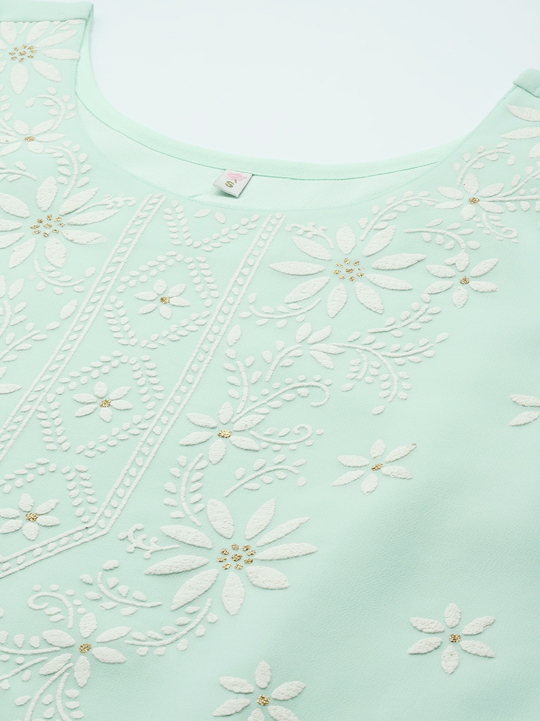 

Ahalyaa Women Sea Green Floral Printed Georgette Kurta