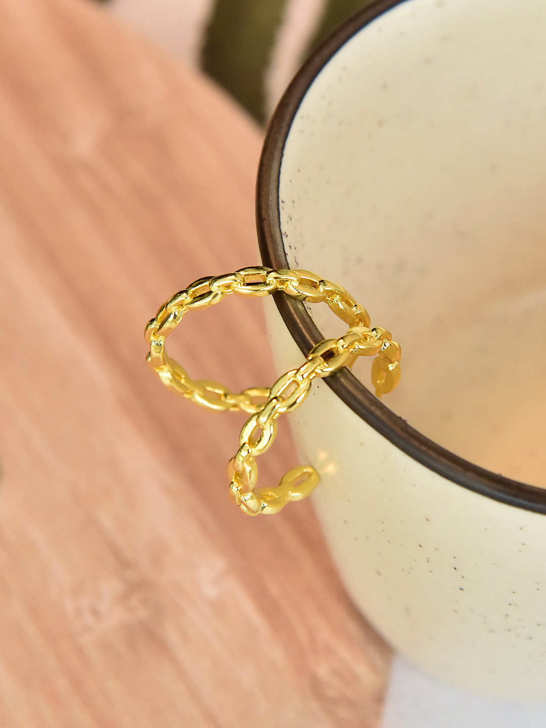

Klissaa Gold-Toned Contemporary Half Hoop Earrings