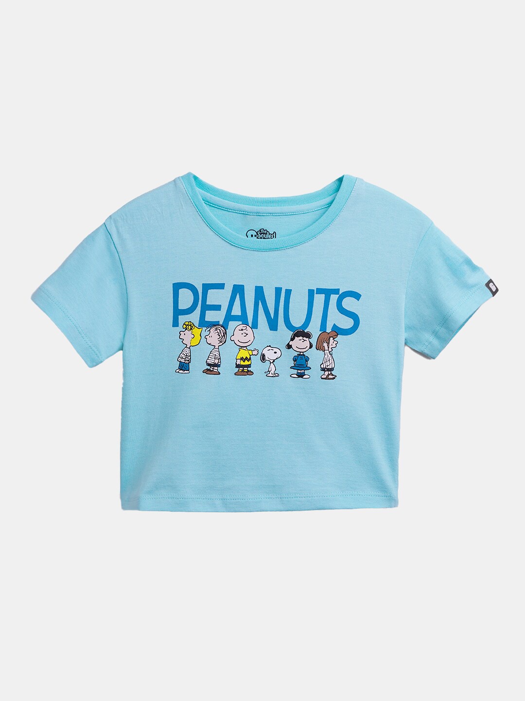 

The Souled Store Girls Blue Printed Cotton T-shirt
